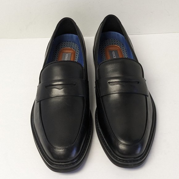 Vince Camuto Ivarr Dress Loafers, Black Leather, Men\'s 9.5 M